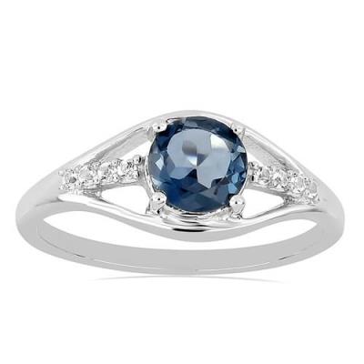 BUY STERLING SILVER NATURAL LONDON TOPAZ GEMSTONE CLASSIC RING